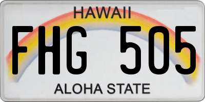 HI license plate FHG505