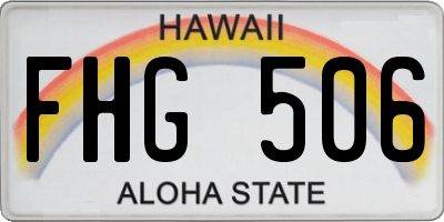 HI license plate FHG506