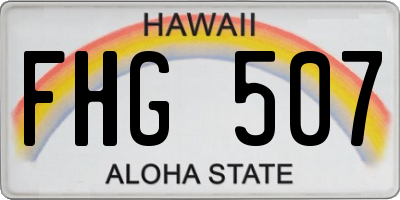 HI license plate FHG507