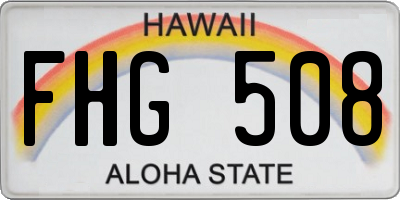 HI license plate FHG508