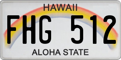 HI license plate FHG512