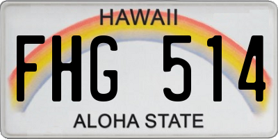 HI license plate FHG514
