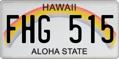 HI license plate FHG515