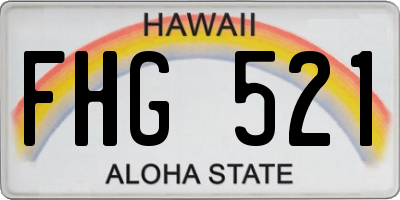 HI license plate FHG521