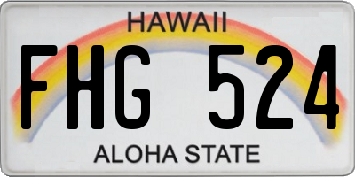 HI license plate FHG524