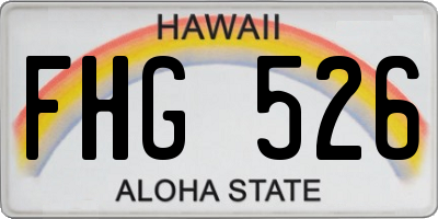 HI license plate FHG526