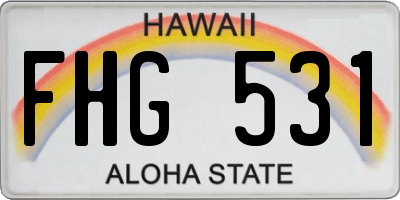 HI license plate FHG531