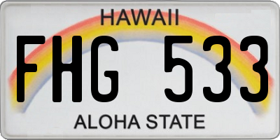 HI license plate FHG533