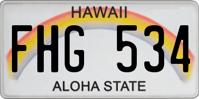 HI license plate FHG534