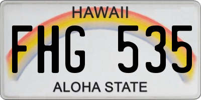 HI license plate FHG535