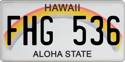 HI license plate FHG536