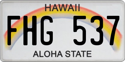 HI license plate FHG537