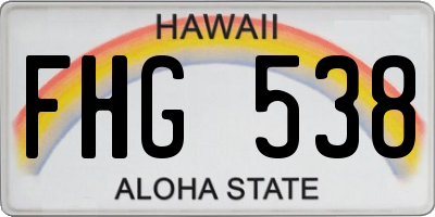HI license plate FHG538