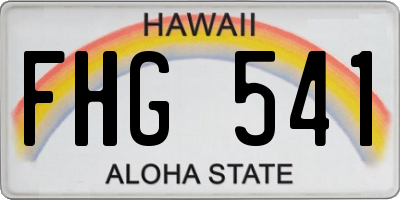 HI license plate FHG541