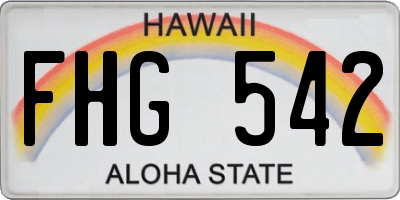 HI license plate FHG542