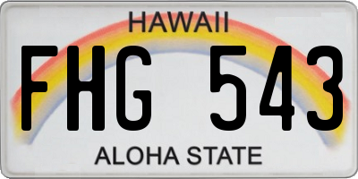 HI license plate FHG543