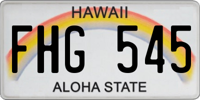 HI license plate FHG545