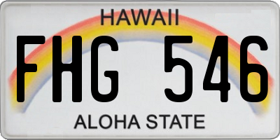 HI license plate FHG546