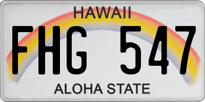 HI license plate FHG547