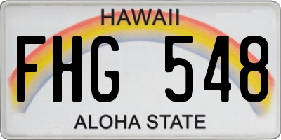 HI license plate FHG548