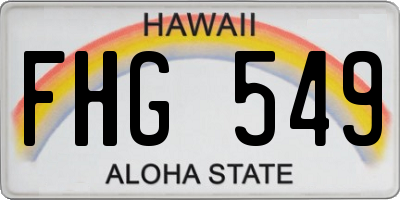 HI license plate FHG549