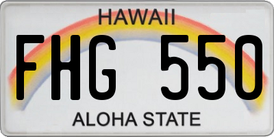 HI license plate FHG550