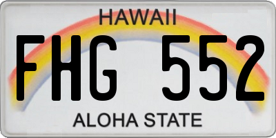 HI license plate FHG552