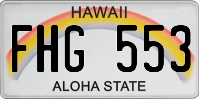 HI license plate FHG553