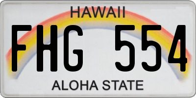 HI license plate FHG554