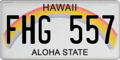 HI license plate FHG557