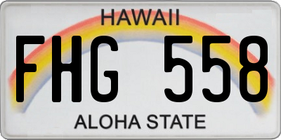 HI license plate FHG558