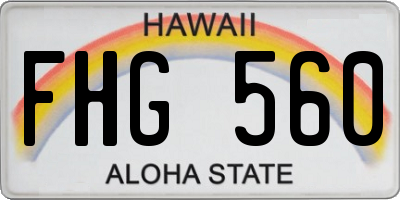 HI license plate FHG560