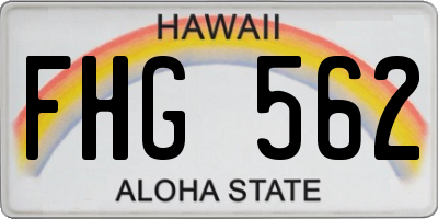 HI license plate FHG562