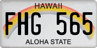 HI license plate FHG565