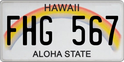 HI license plate FHG567