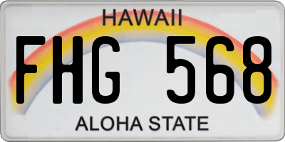 HI license plate FHG568