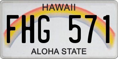 HI license plate FHG571