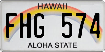 HI license plate FHG574