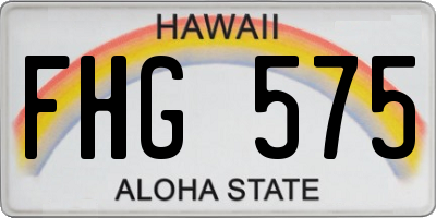 HI license plate FHG575