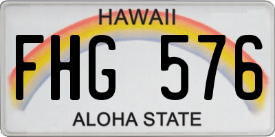 HI license plate FHG576
