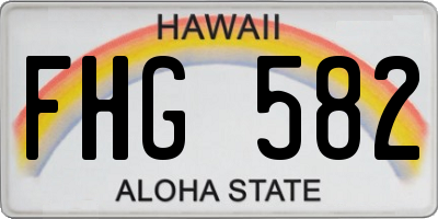 HI license plate FHG582