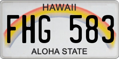 HI license plate FHG583