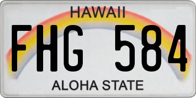 HI license plate FHG584