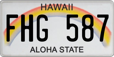 HI license plate FHG587