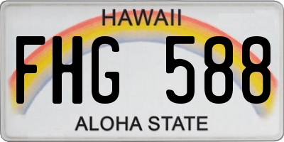 HI license plate FHG588
