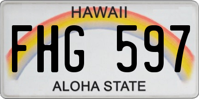 HI license plate FHG597
