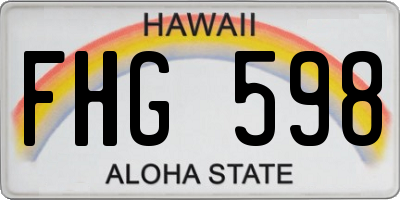 HI license plate FHG598