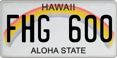 HI license plate FHG600