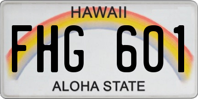 HI license plate FHG601