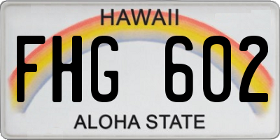 HI license plate FHG602